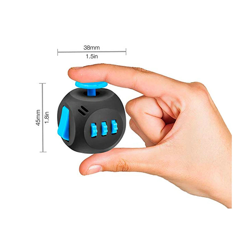 6 Face Fidget Cube Relieves Stress and Anxiety for Children and Adults, Decompression Toy Various Colors