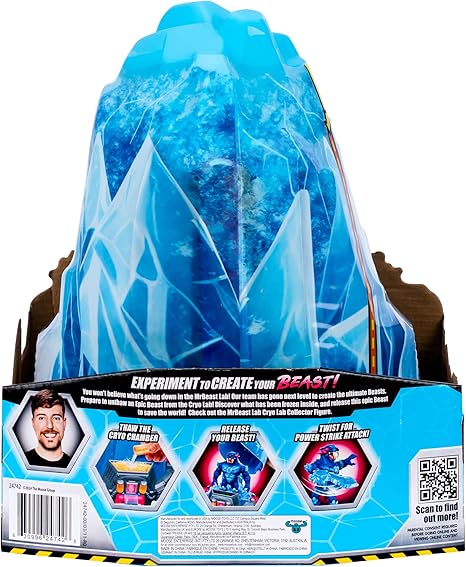 MrBeast Lab Melt the Ice to Release a Beast with the Cryo Lab Collector Figure 7inch/18cm Figure with 30+ Lights Sounds and Reactions Includes 2 We