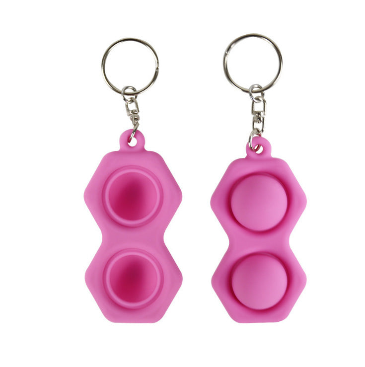 Two Finger Bubble Music Silicone Pioneer Key Chain Toy - Decompression Fun