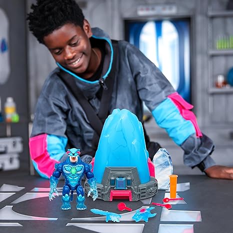 MrBeast Lab Melt the Ice to Release a Beast with the Cryo Lab Collector Figure 7inch/18cm Figure with 30+ Lights Sounds and Reactions Includes 2 We