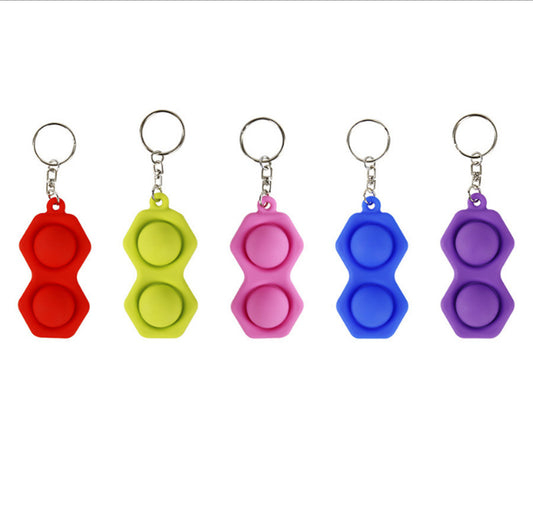 Two Finger Bubble Music Silicone Pioneer Key Chain Toy - Decompression Fun