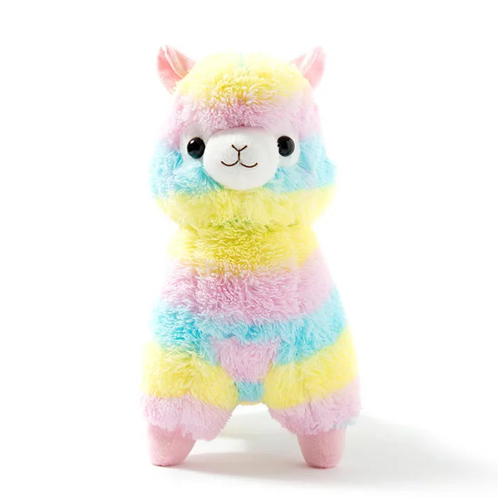 HAWU Cotton Stripes Rainbow Alpaca Plush Toy Sheep Stuffed Doll Pendant (18cm)