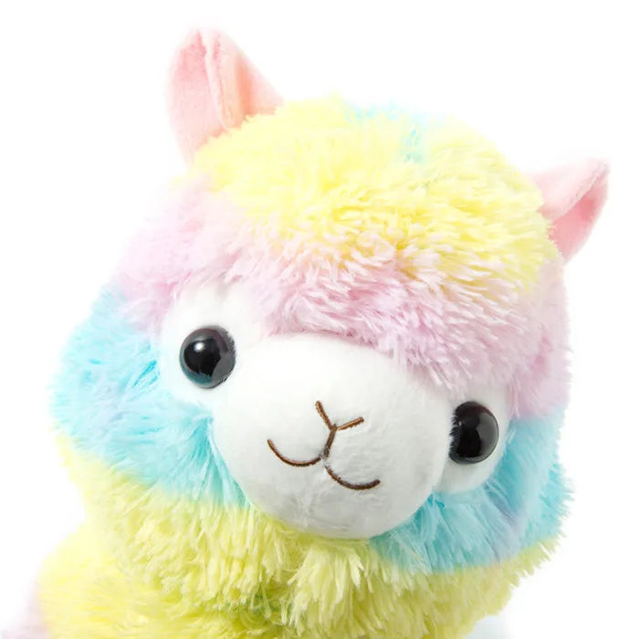 HAWU Cotton Stripes Rainbow Alpaca Plush Toy Sheep Stuffed Doll Pendant (18cm)