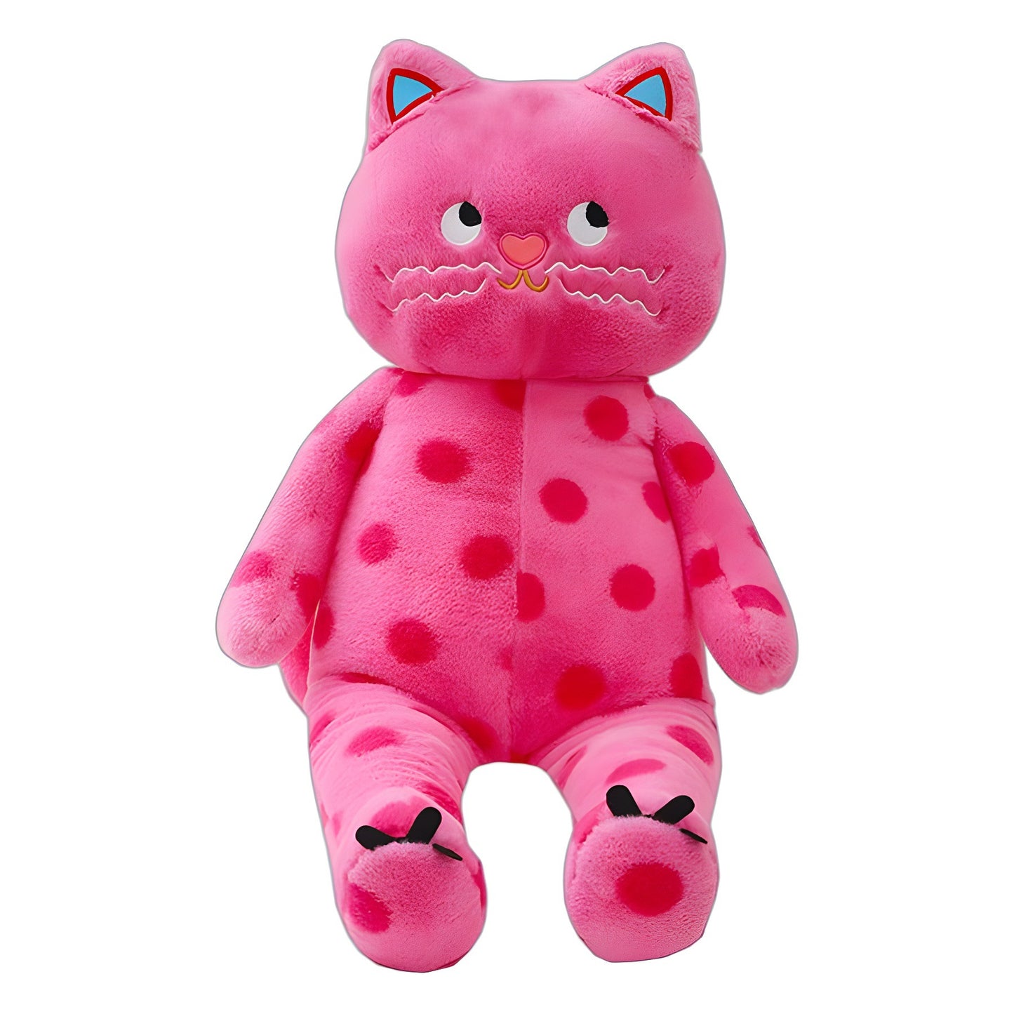 Kiskick Cat Plushie Plush Cat Plush Polka Dot Cat Shaped Toy Durable Soft Comfortable Stuffed Animal for Home Decoration