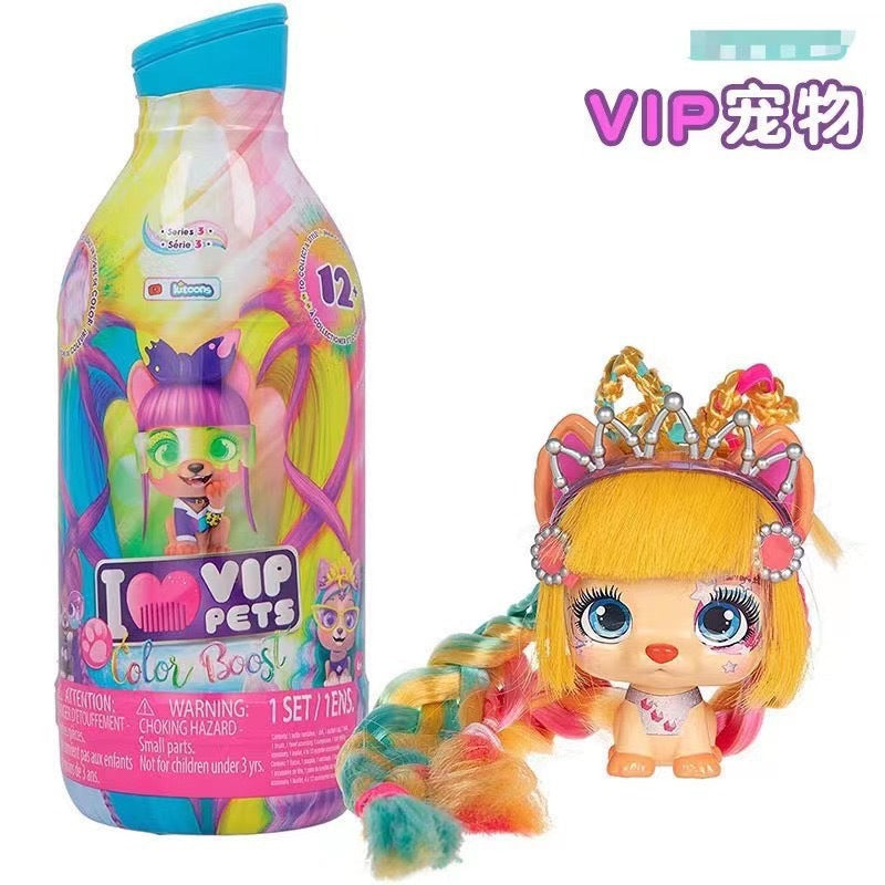 I love VIP Pets Hair Doll Pet Dog Poodle Surprise Blind Box Mousse Bottle Braided Hair Female Toys