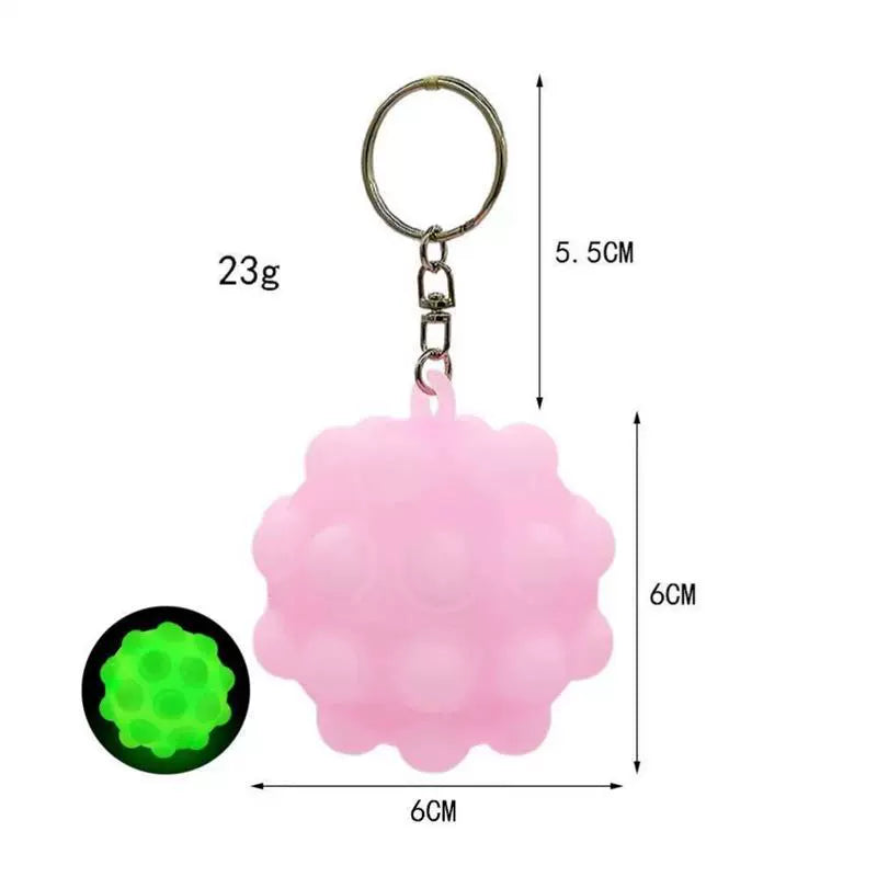 Silicone Fidget Pop Balls Cute Hedgehog Shaped Keychain Sensory Toy for Children Adults