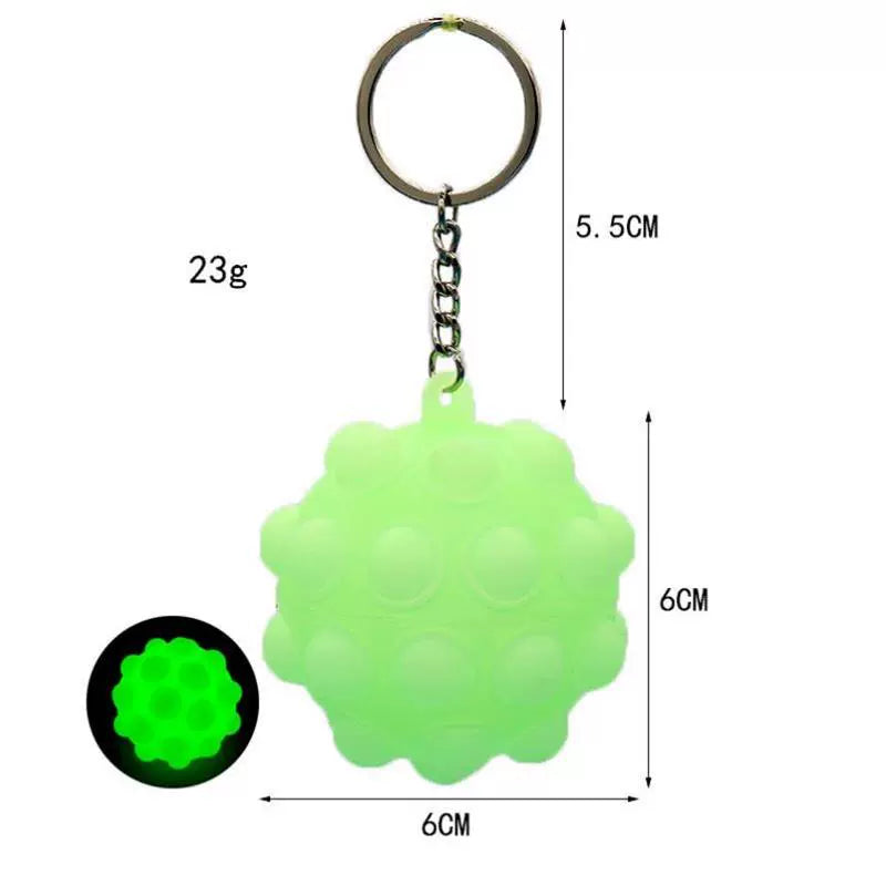 Silicone Fidget Pop Balls Cute Hedgehog Shaped Keychain Sensory Toy for Children Adults