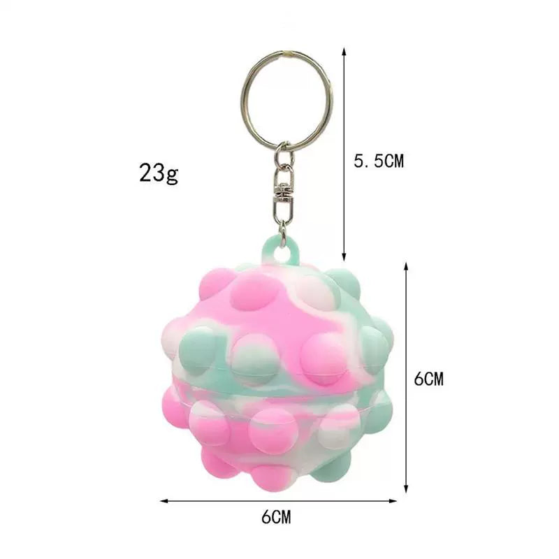 Silicone Fidget Pop Balls Cute Hedgehog Shaped Keychain Sensory Toy for Children Adults