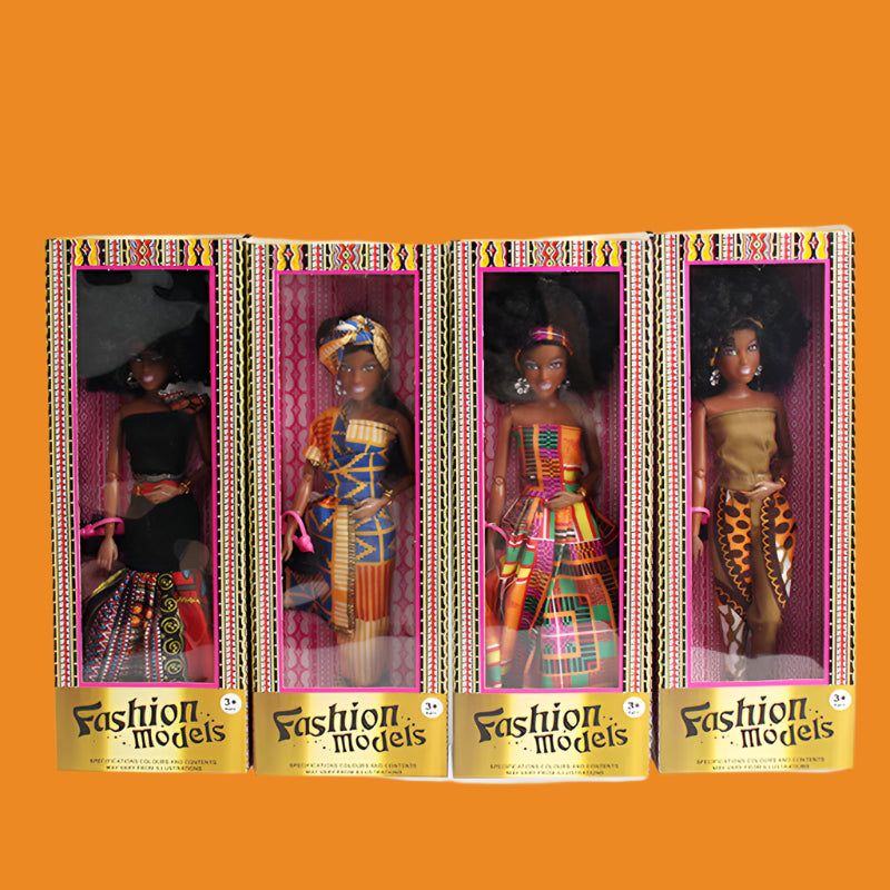 Black skin curling doll African Black Skin Curling Doll Set of Four For export only