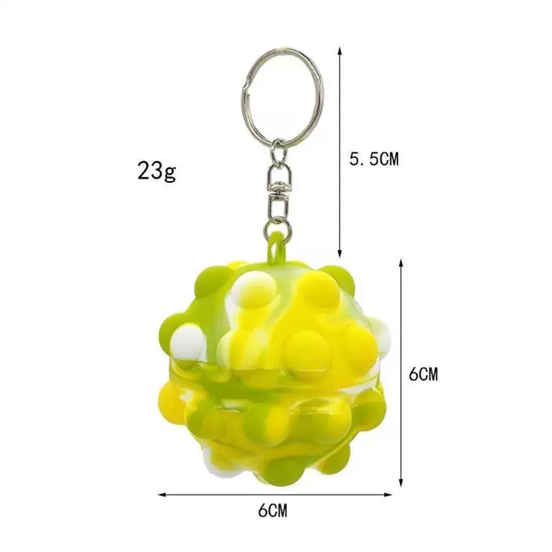 Silicone Fidget Pop Balls Cute Hedgehog Shaped Keychain Sensory Toy for Children Adults