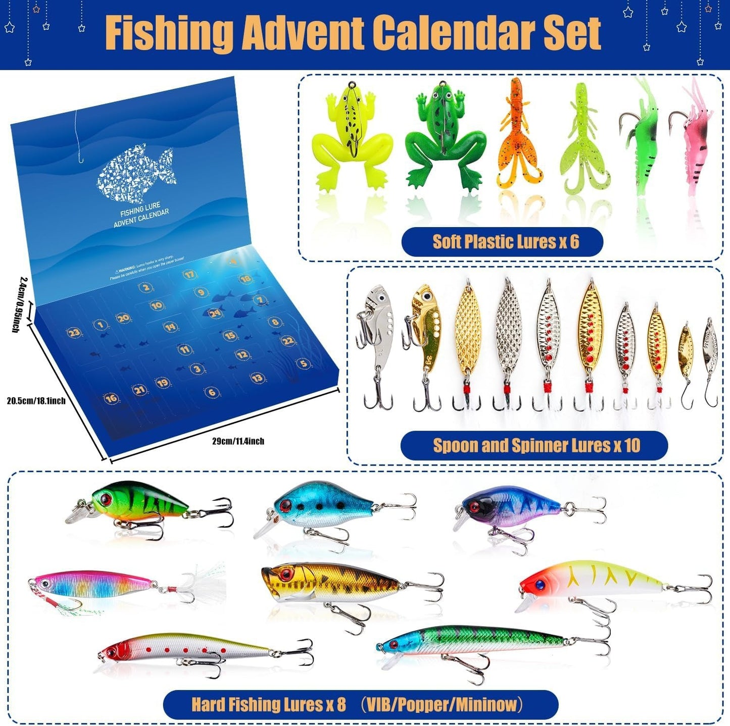 2023 Fishing Christmas Advent Calendar Blind Box Set - Perfect Gift for Fishing Lovers