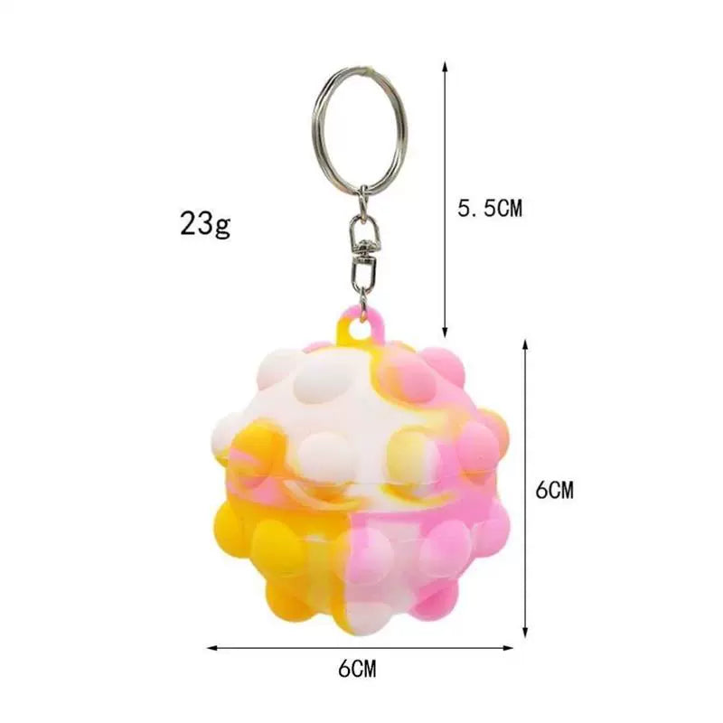 Silicone Fidget Pop Balls Cute Hedgehog Shaped Keychain Sensory Toy for Children Adults