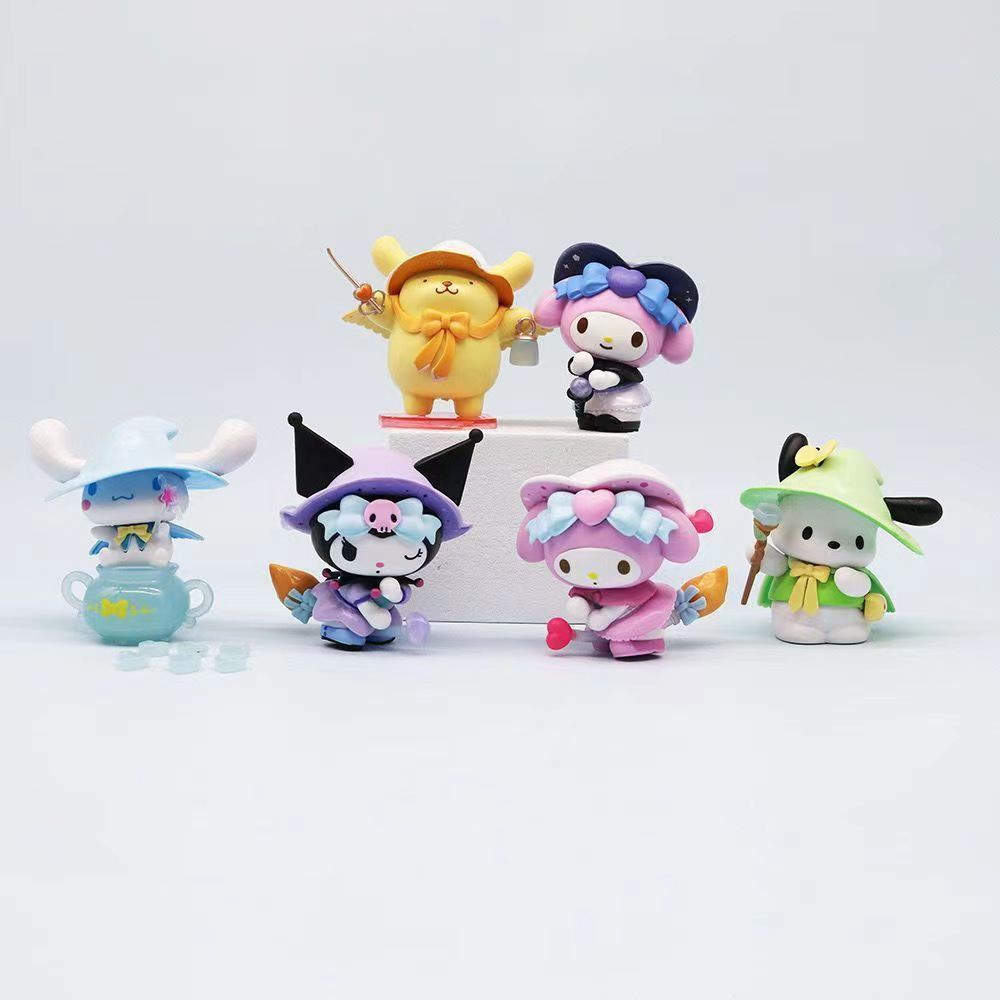 New Sanrio Magic Story Blind Box Accessories Figure Kulomi Merotipacha Dog Doll Desktop Ornaments