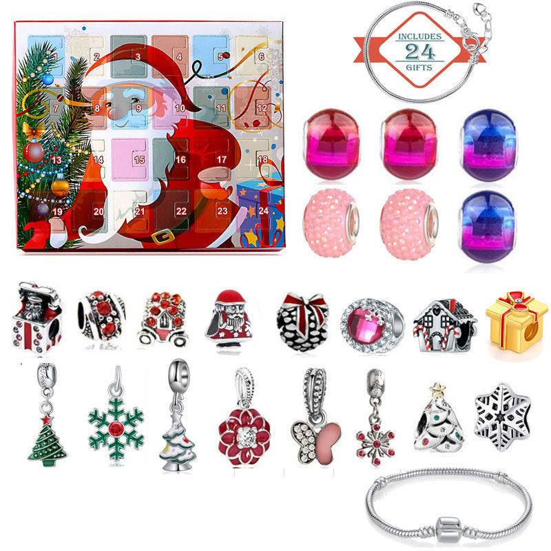 Advent Bracelet Set - Countdown Calendar Christmas Ornaments Gift Box