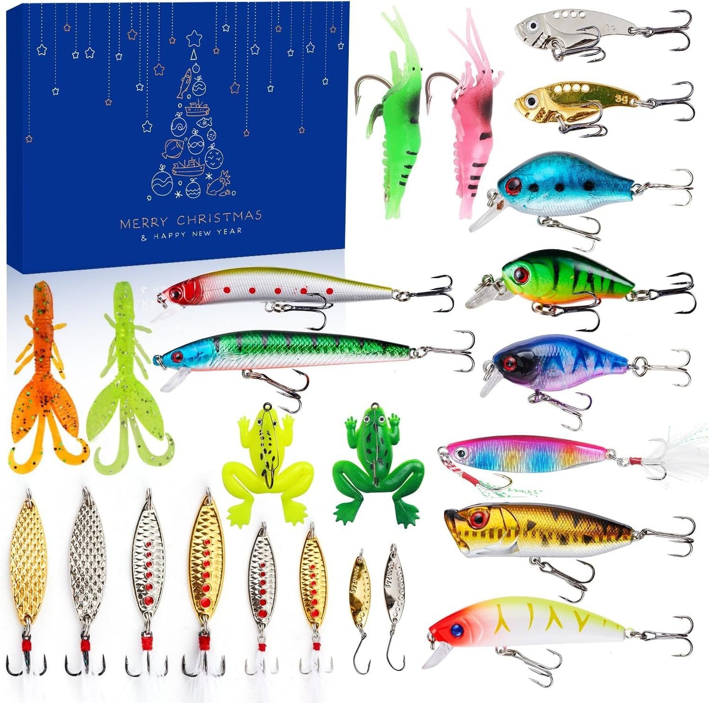 2023 Fishing Christmas Advent Calendar Blind Box Set - Perfect Gift for Fishing Lovers