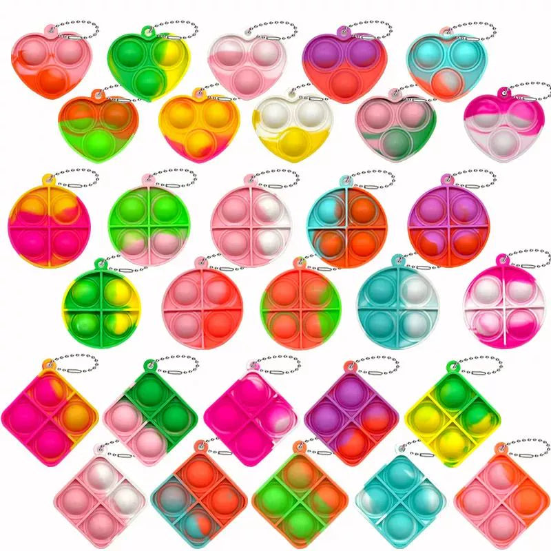 Mini Pop Keychain Sensory Fidget Toy 20Pcs