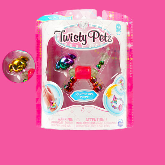 Twisty Pets- Candy Striped Puppy Bracelet for Kids