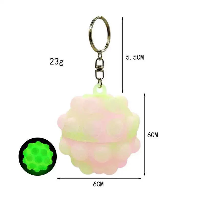 Silicone Fidget Pop Balls Cute Hedgehog Shaped Keychain Sensory Toy for Children Adults