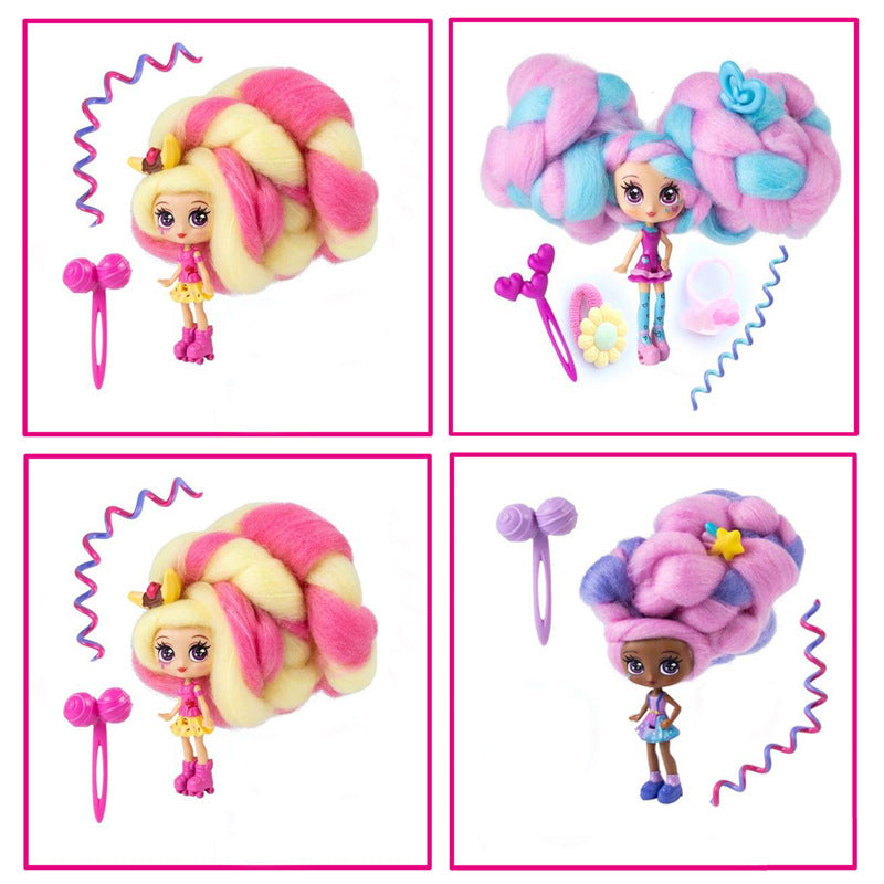 Candylocks Marshmallow Doll Braided Hair Doll Girl Doll Blind Box Woven Ornaments Hair Doll Toy