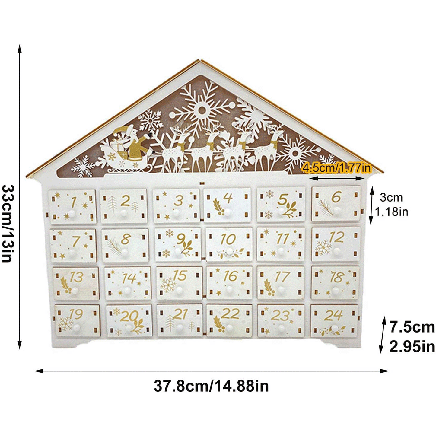 Christmas Countdown Calendar - 24 Days Wooden Gift Box for Girlfriend