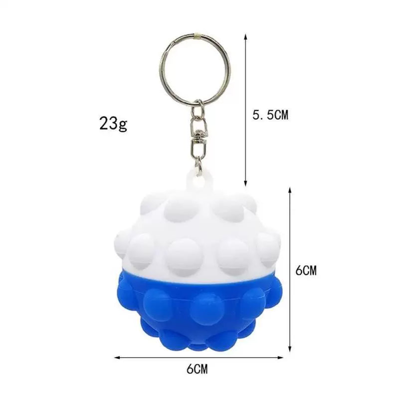 Silicone Fidget Pop Balls Cute Hedgehog Shaped Keychain Sensory Toy for Children Adults